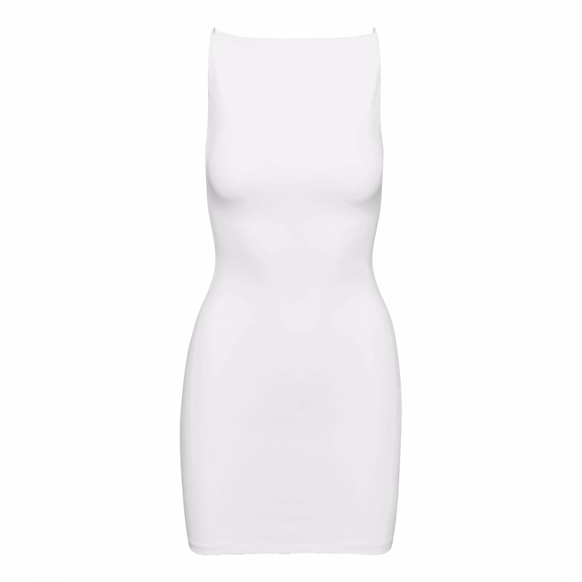 Sleek white sculpted mini tank dress with a contour fit from Aritzia