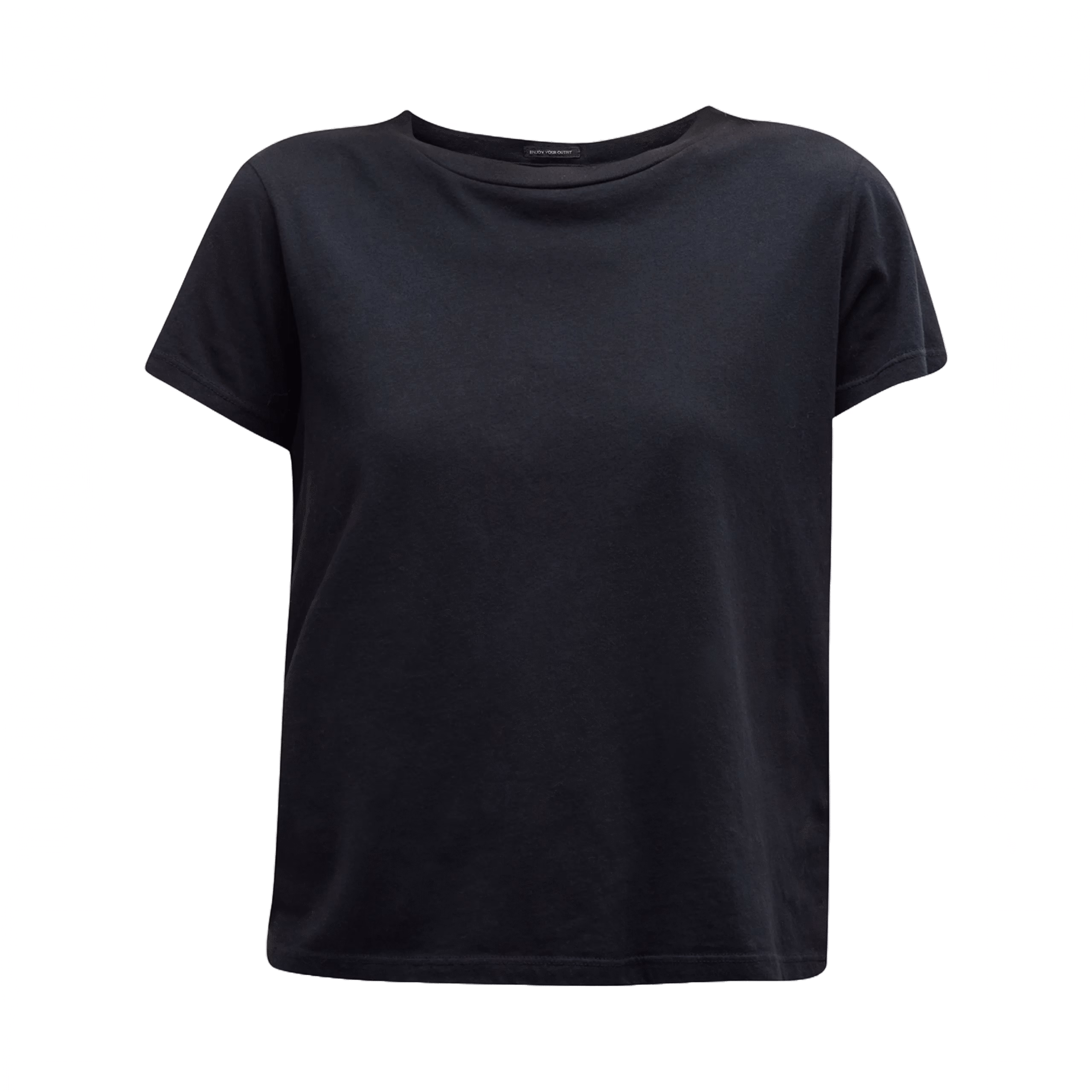 Classic crewneck black cotton tee with soft finish by MOTHER